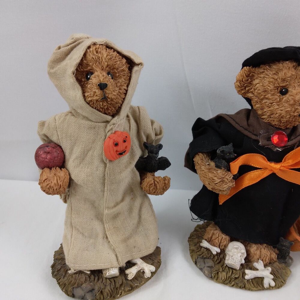 3 Halloween Bears Witch Wizard Costume Figurine Resin Figure Decor Cute - Picture 2 of 12